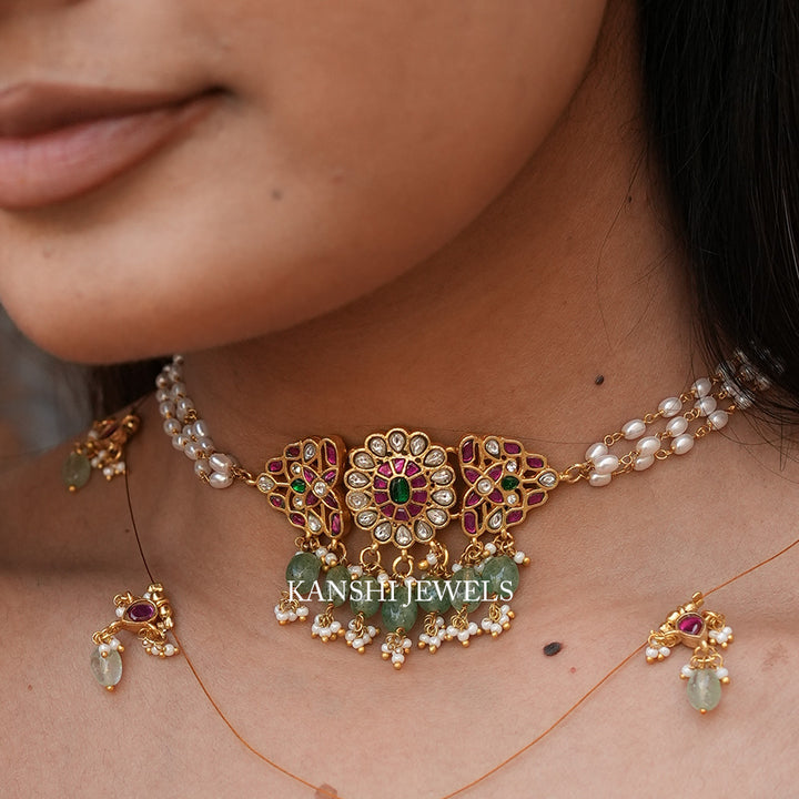 elegant jadau bridesmaids chokar