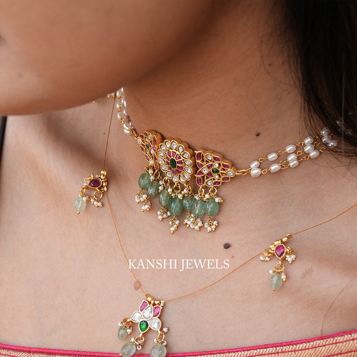 elegant jadau bridesmaids chokar