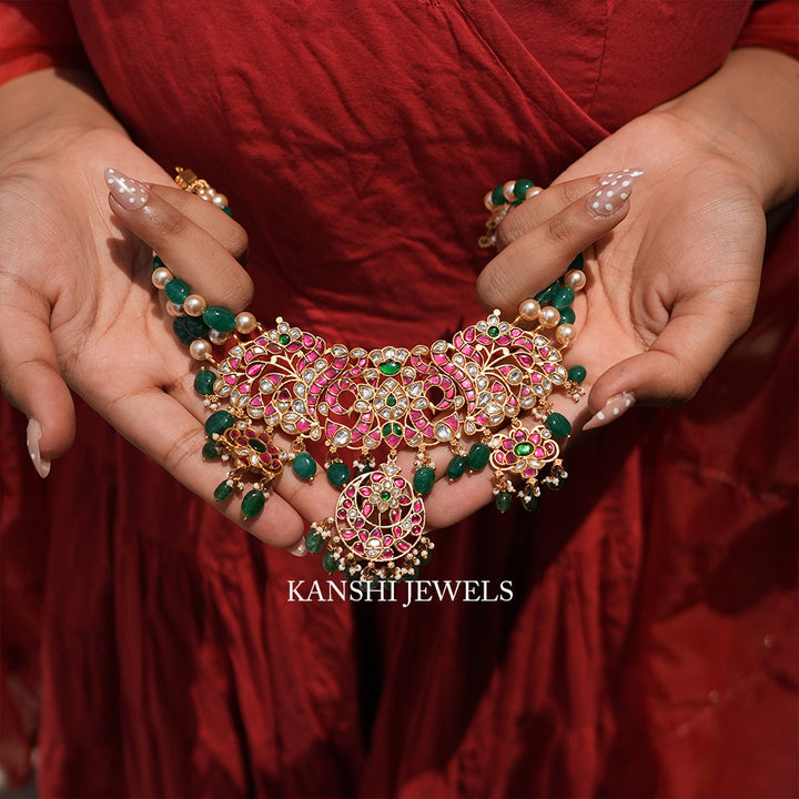 Dulhan rani jadau kundan traditional elegant chokar necklace