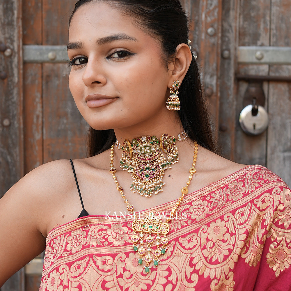 Classic dulhan jadau fusion chokar