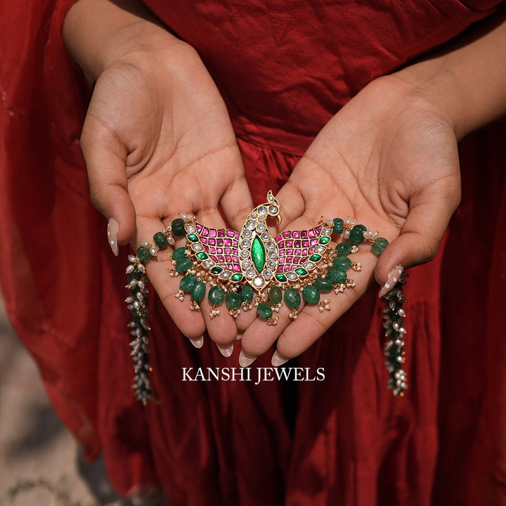 Traditional eagle peacock pendant pumpkin chain necklace