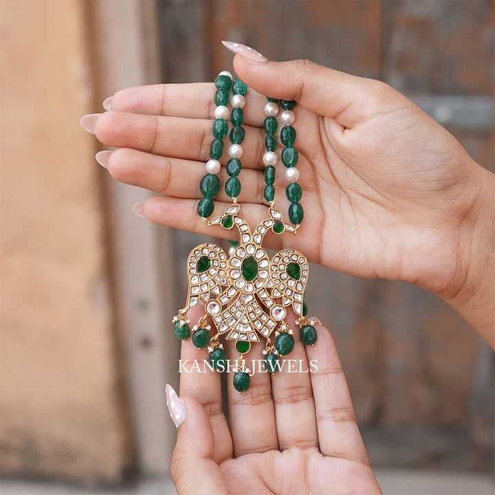 reversible classic dulhan eagle pendant necklace